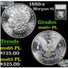 Image 1 : 1880-s Morgan Dollar $1 Graded ms65+ PL By SEGS