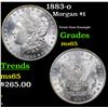 Image 1 : 1883-o Morgan Dollar $1 Grades GEM Unc