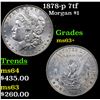 Image 1 : 1878-p 7tf Morgan Dollar $1 Grades Select+ Unc