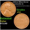 Image 1 : 1955-d Lincoln Cent Mint Error 1c Grades xf+