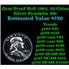 Image 1 : Full roll of Proof 1963 Silver Franklin 50c, 20 Coins total Franklin Half Dollar 50c