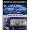 Image 1 : 2001 $50 Federal Reserve Star Notes With Low Serials #2905 in B.E.P Folder. FR-2127E*