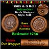 Image 1 : ***Auction Highlight*** Indian cent 1c orig Brinks roll, 1909 end S other end (fc)