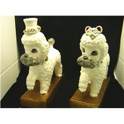 Very Old Poodle Bookends From Italy 12" H x 9" L