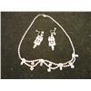 Image 1 : Vintage Rhinestone Set-Pink/Gray Necklace/Earrings