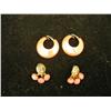 Image 1 : 2 Pair Bakelite Earrings - Coral Colored 1 1/2"