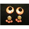 Image 2 : 2 Pair Bakelite Earrings - Coral Colored 1 1/2"