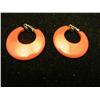 Image 3 : 2 Pair Bakelite Earrings - Coral Colored 1 1/2"