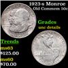 Image 1 : 1923-s Monroe Old Commem Half Dollar 50c Grades Unc Details