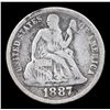 Image 2 : 1887-p Seated Liberty Dime 10c Grades vf+