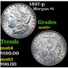 Image 1 : 1897-p Morgan Dollar $1 Grades Select+ Unc