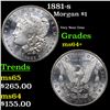 Image 1 : 1881-s Morgan Dollar $1 Grades Choice+ Unc