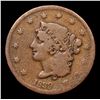 Image 2 : 1839 Booby Head Coronet Head Large Cent 1c Grades vg+