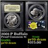 Image 1 : Proof 2001-P Buffalo Modern Commem Dollar $1 Graded pr70 dcam By USCG