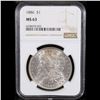 Image 2 : NGC 1886-p Morgan Dollar $1 Graded ms63 BY NGC