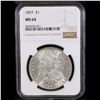 Image 2 : NGC 1897-p Morgan Dollar $1 Graded ms64 BY NGC