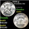 Image 1 : 1956-p Franklin Half Dollar 50c Grades Choice+ Unc