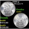 Image 1 : 1886-p Morgan Dollar $1 Grades GEM+ Unc
