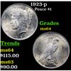 Image 1 : 1923-p Peace Dollar $1 Grades Choice Unc