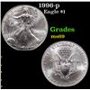 1996-p Silver Eagle Dollar $1 Grades ms69