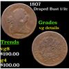 Image 1 : 1807 Draped Bust Half Cent 1/2c Grades vg details