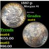 Image 1 : 1887-p Morgan Dollar $1 Grades Choice Unc