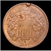 Image 2 : 1866 Two Cent Piece 2c Grades xf+