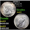 Image 1 : 1928-s Peace Dollar $1 Grades Select Unc