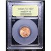Image 4 : ***Auction Highlight*** 1907 Indian Cent 1c Graded Gem+ Unc RD By USCG (fc)