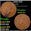 Image 1 : 1863 NY Civil War Token 1c Grades Select Unc BN