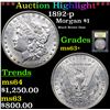 Image 1 : ***Auction Highlight*** 1892-p Morgan Dollar $1 Graded Select+ Unc By USCG (fc)