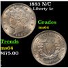 Image 1 : 1883 N/C Liberty Nickel 5c Grades Choice Unc