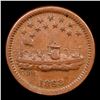 Image 2 : 1863 Our Navy Civil War Token 1c Grades Select Unc BN
