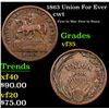 Image 1 : 1863 Union For Ever Civil War Token 1c Grades vf++