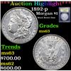 Image 1 : ***Auction Highlight*** 1892-p Morgan Dollar $1 Graded Select Unc By USCG (fc)