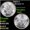 Image 1 : 1883-o Morgan Dollar $1 Grades GEM Unc