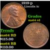 Image 1 : 1919-p Lincoln Cent 1c Grades Choice Unc RD