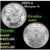 Image 1 : 1883-o Morgan Dollar $1 Grades GEM+ Unc