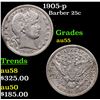 Image 1 : 1905-p Barber Quarter 25c Grades Choice AU