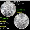 Image 1 : 1884-o Morgan Dollar $1 Grades GEM+ Unc