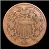 Image 2 : 1865 plain 5 Two Cent Piece 2c Grades vf+