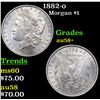Image 1 : 1882-o Morgan Dollar $1 Grades Choice AU/BU Slider+