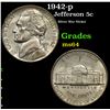 Image 1 : 1942-p Jefferson Nickel 5c Grades Choice Unc
