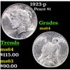 Image 1 : 1923-p Peace Dollar $1 Grades Choice Unc