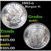 Image 1 : 1883-o Morgan Dollar $1 Grades GEM+ Unc