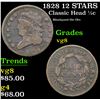 Image 1 : 1828 12 STARS Classic Head half cent 1/2c Grades vg, very good