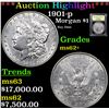 Image 1 : ***Auction Highlight*** 1901-p Morgan Dollar $1 Graded Select Unc By USCG (fc)