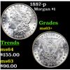 Image 1 : 1887-p Morgan Dollar $1 Grades Select+ Unc