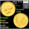 Image 1 : 1851 Gold Dollar TY-I $1 Graded ms62 By SEGS