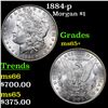 Image 1 : 1884-p Morgan Dollar $1 Grades GEM+ Unc